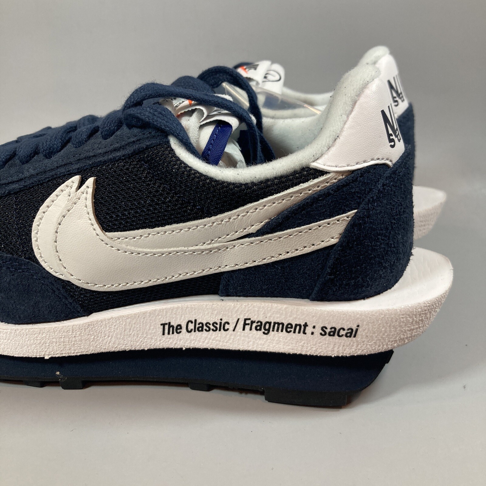 SACAI X NIKE Taglia 4 5 Nike LDV Waffle x design frammenti x sacai blu basso annerito