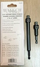 VIM 2pc 3" & 6" Locking Impact Socket Adapters 1/4" Hex to 3/8" sq dr #PLB36