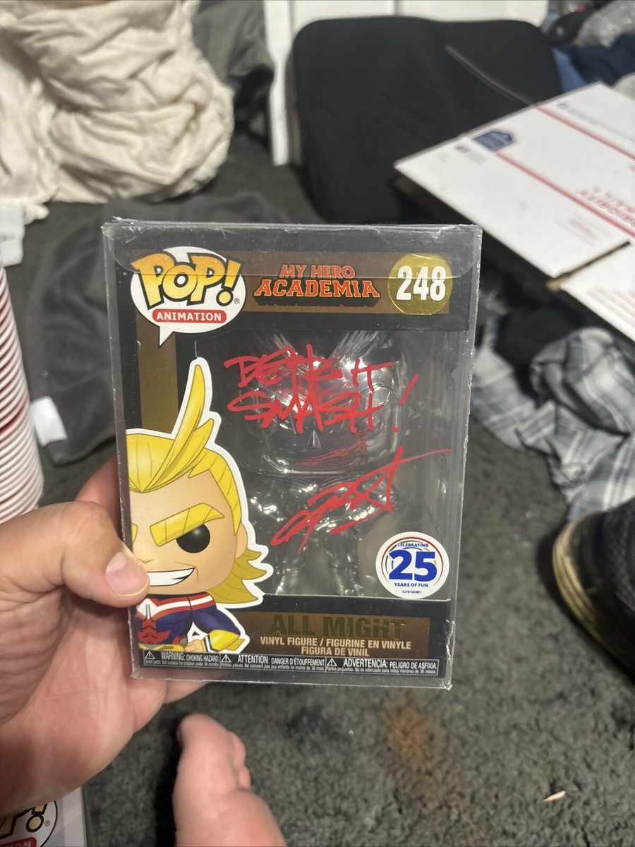 Chrome All Might Funko Pop Signed By Christopher Sabat