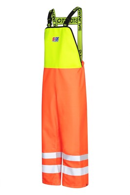 Stormline Nelson 656HV PVC Orange Hi-Vis Waterproof Workwear Bib and Brace  UK