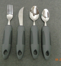 Adaptive Eating Utensils by for Parkinson's, Arthritis, MS, Elderly LOT 4