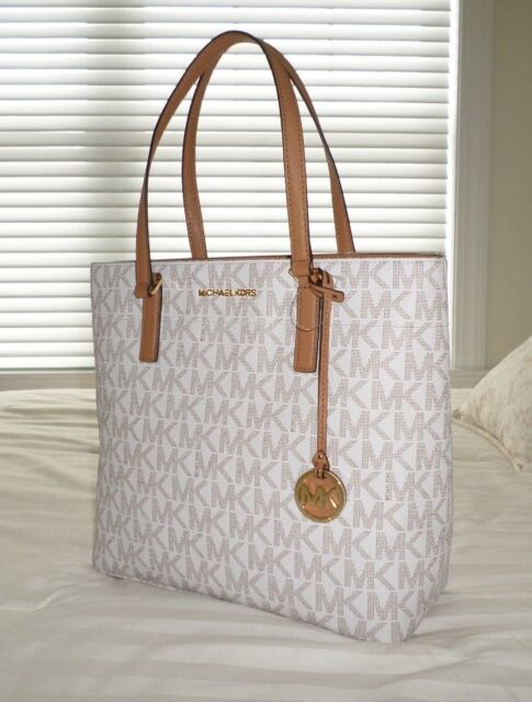 michael kors white signature bag