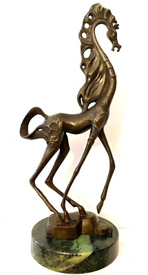 Surreales Bronze Pferd mit Künstlersignatur nach Salvador Dali als Hommage