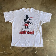 VINTAGE 80s MICKEY MOUSE FLORIDA T-SHIRT ADULT SZ L DISNEY WORLD DISNEYLAND 70s