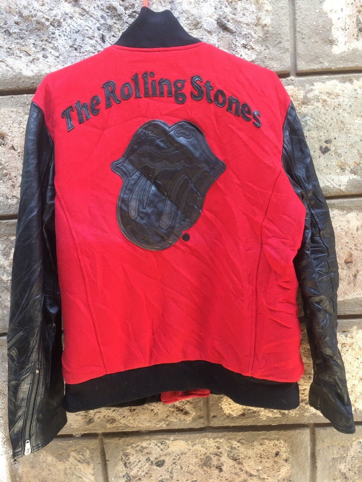 Jackrose Vintage X Rolling Stones Red /Black Riding WOMENS Varsity Jacket S