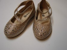 Girls Kids Glitter Ballet Flat Shoes Ballerina Strap Dress Rhinestone-NEW
