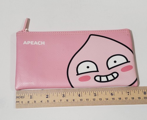 Kakao Friends Apeach Pencil Pen Stationery Make Up Case Pouch Zipper Zip EUC