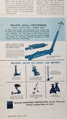 Lot of 3 Vintage 1960 Walker Jacks Print Ad UniCradle J-101
