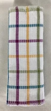 8 WAFFLE Weave Cotton Dish Cloths Multicolor BRIGHT Kitchen Towel Rags 12"x12"