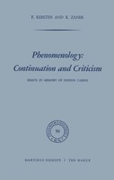 F. Kersten (U. A.) | Phenomenology: Continuation And Criticism | Buch | Englisch