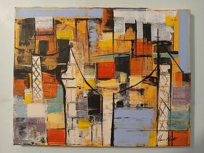 Original Abstract Impressionist Acrylic Painting On Canvas By Vincent Martin