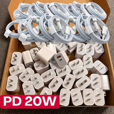 Fast Charger USB-C Block 20W PD Cable For iPhone 17 16 15 14 13 12 11 XR X 8 Lot