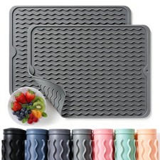2 Pack Caketime Silicone Dish Drying Mat for Kitchen Counter Heat Resistant