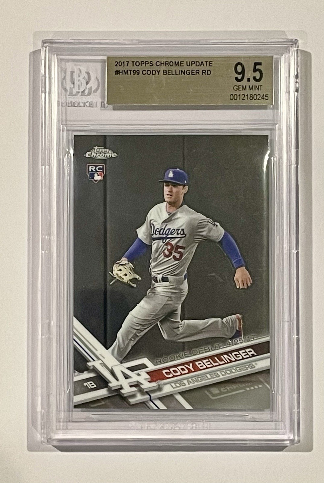 CODY BELLINGER 2017 TOPPS CHROME UPDATE BGS GEM MINT 9.5 LA DODGERS RC MVP