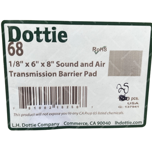 Lot 25 x OEM Dottie #68 Insulpads Insulating Sound Barrier Pads 1/8" x 6" x 8" - Afbeelding 1 van 4