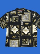Camicia Abbigliamento Uomo 5XL Designer Bottoni Nuova con etichette Barocco Oro Drill Italiano