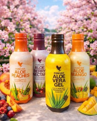 Forever Aloe Vera Gel 1000ml 4 bottles Sugar-Free Dietary Supplement 4 flavors 