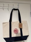 Trader Joe's Large Tote Bag Cotton/Poly Logo Beige Black Red 20x20x10 — photo 3