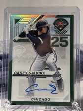2025 Panini Prospect Edition - Casey Saucke #65 - Green Holo Prizm Autograph CWS