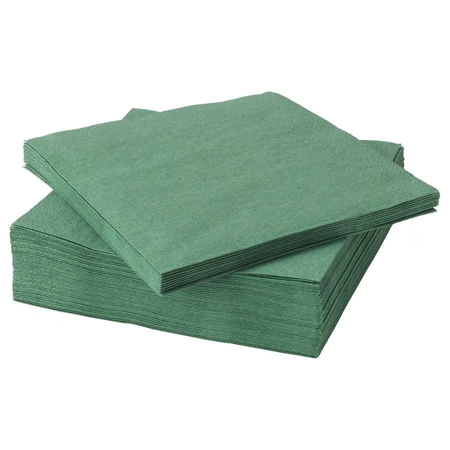 Servilletas de papel IKEA FANTASTISK - Paquete de 2 rojas y verdes | 91/2 x 91/2" | Cóctel navideño Foto 3 de 4