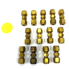 PARKER COMPRESSION FITTING UNION 1/4" OD X 1/4" OD LOT OF 13