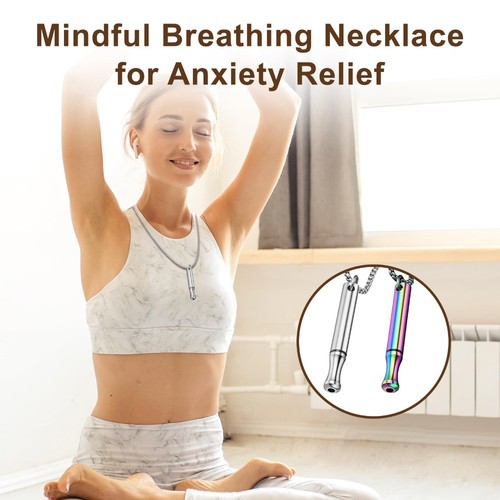 Replaceable Cotton Core Yoga Meditation Necklace Fidget Necklace Unisex - Picture 7 of 20