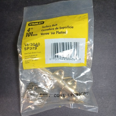 #ad Stanley 4quot; Surface Bolt New Old Stock 18 3040 $7.97