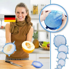 6x Silikondeckel Frischhaltedeckel Topf Abdeckung Wiederverwendbar dehnbar Set