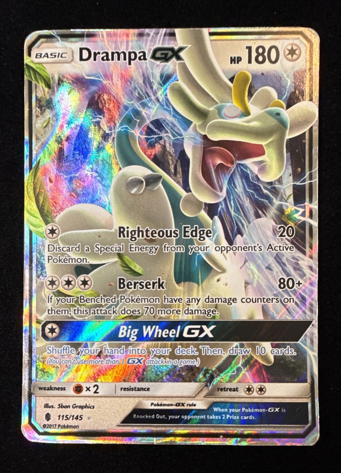 Holo - Drampa GX - Guardians Rising - 115/145 - Pokemon TCG - HP