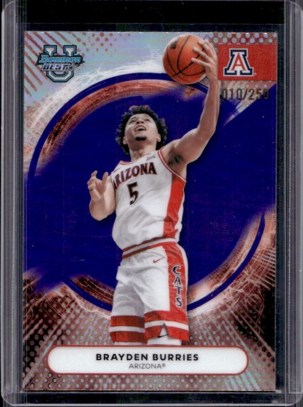 2025-26 Bowman Best University Brayden Burries Purple Refractor #/250 Wildcats