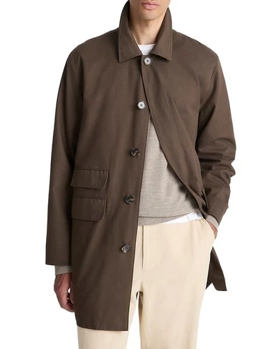 Vince Lightweight Car Coat Men's L Downtown Spread Collar Button Front Closure - product listing photo