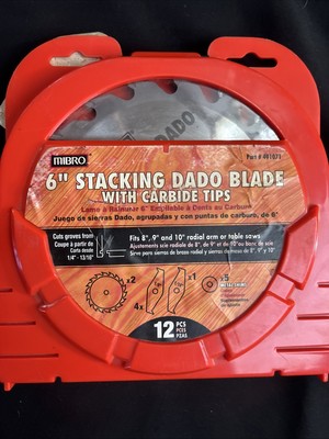 MIBRO 491071 6  Stacking Dado Blade with Carbide Tips Set 12 PCS NEW OLD STOCK
