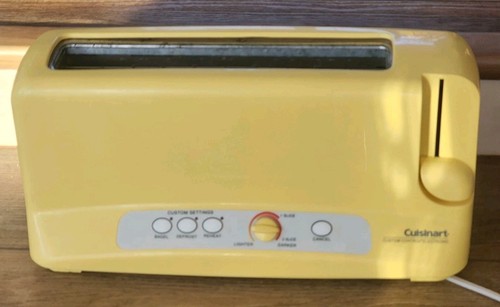 Cuisinart Custom Control Long Slot Toaster Bagel 2 Slice CPT-40 Yellow Retro