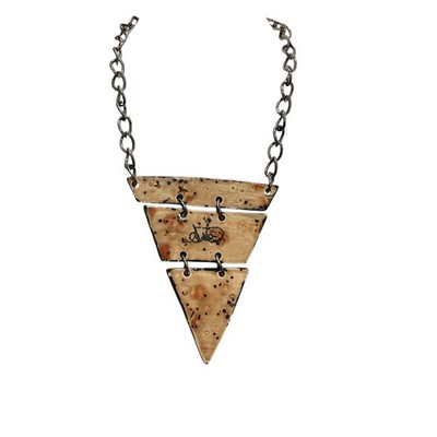 Broken Pottery Shard Necklace Chunky Chain Handcrafted Statement Signed
