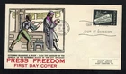 Canada #375, 1957 5¢ Free Press, Overseas cachet FDC VF