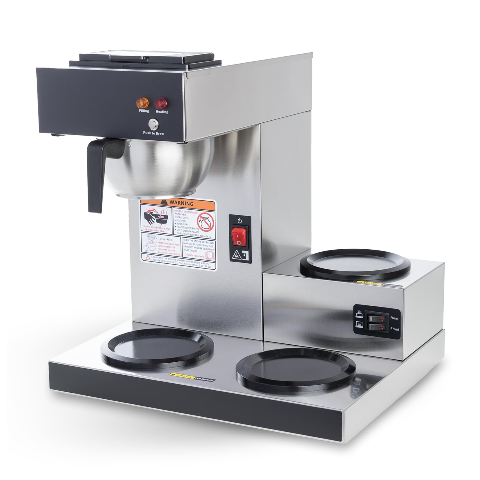 12 Cup, Pour Over Drip Coffee Maker Brewer With -m