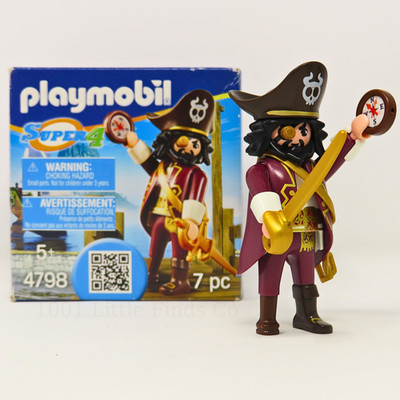 Playmobil Super 4 4798 Sharkbeard Pirate Figure Sword Compass Box Complete
