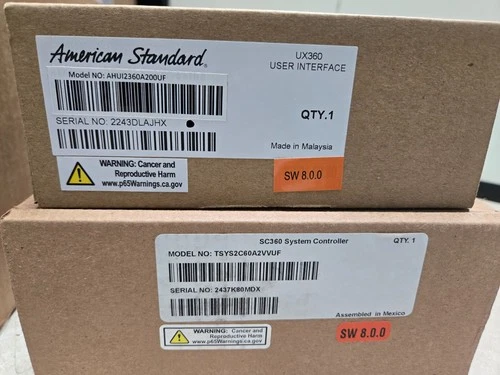 NOB UX360 Smart Thermostat and SC360 System Control with American Standard Link