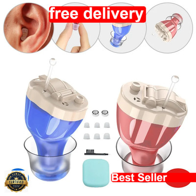 Invisible CIC Hearing Aid for Adults with Volume Control and Portable Case
