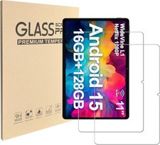 2 Pack 11 inch Android Tablet Screen Protector HD Clear Tempered Glass 9H