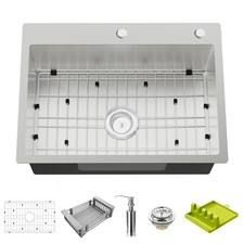 Kitchen And Bar Sink, 25x18 Inch Stainless Steel Drop In Kitchen Sink Modern ...