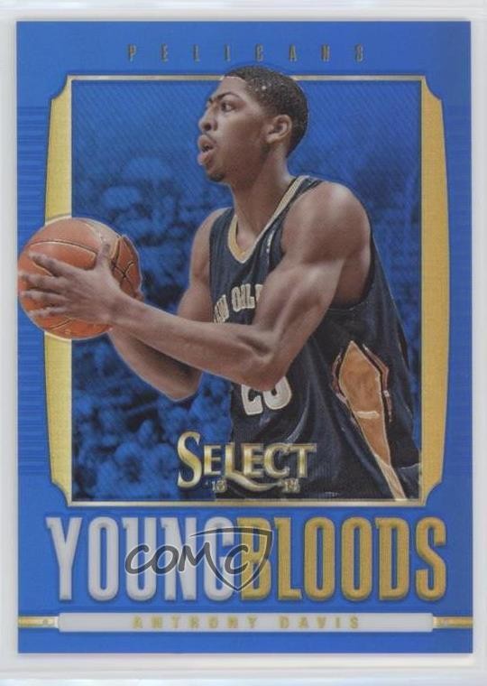 2013-14 Panini Select Young Bloods Blue Prizm 8/49 Anthony Davis #4 04cw