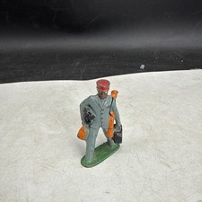 Vintage Barclay B159 Lead Train Porter Red Cap with Luggage 1930's Nice Shape