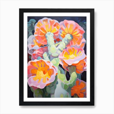Cactus Painting Lophophora Williams Framed Wall Art Poster Canvas Print Picture