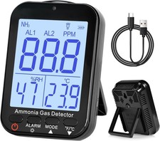 Ammonia Gas Detector NH3 Monitor 0-100ppm Portable Gas Leak Detector Farms Home