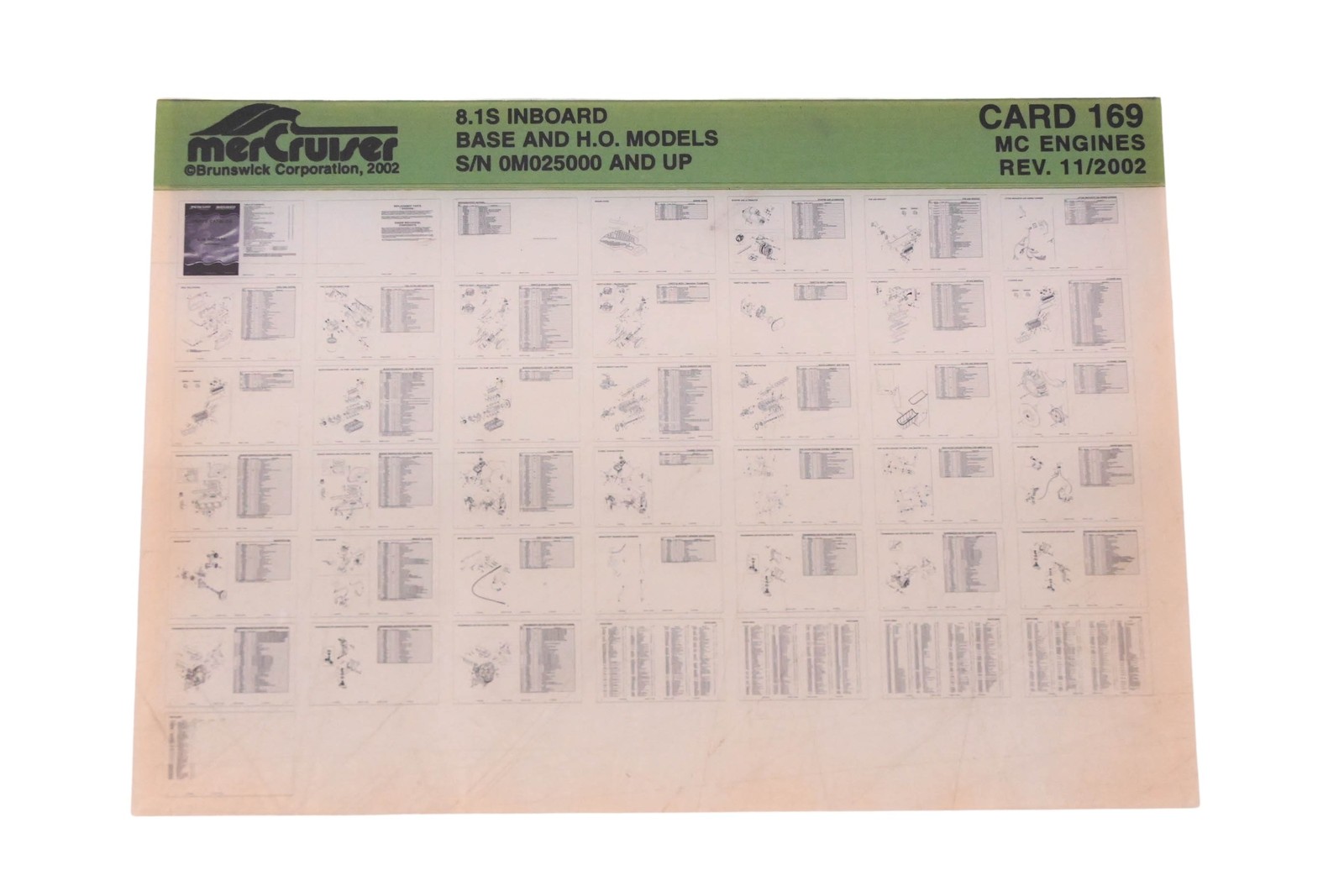 Mercruiser DP024-53 2002 8.1S Inboard Parts Catalog Microfiche