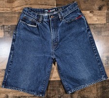 Mecca Baggy Jean Shorts Jorts Mens 32 Blue Denim Y2K Grunge Skater Wide Leg