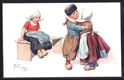Artist postcard Karl holiday: Little Dutchman cheats on his girlfriend 