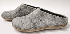 Glerups Wool Slippers with Leather Sole, Men's Size EU 44 / US 10.5