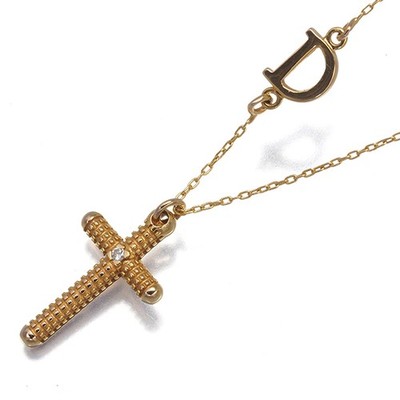 Auth DAMIANI Necklace Diamond Metropolitan Dream Cross 18K 750 Rose Gold